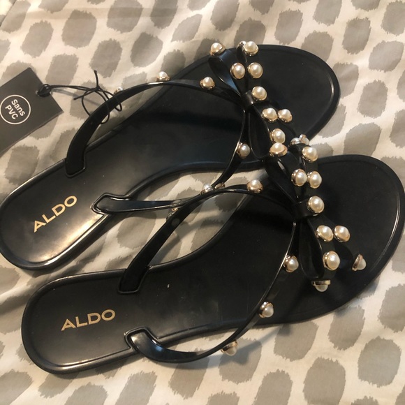 Aldo PVC flip flops with pearl design - Picture 1 of 2